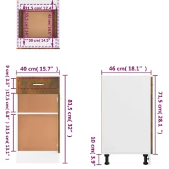 vidaXL Armarios Y Almacenamiento-Mueble bajo con cajón 