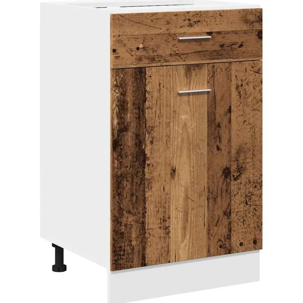 vidaXL Mueble bajo con cajón "Lyon" de, madera vieja, 50x46x81,5 cm, madera de ingeniería Madera antigua Sale
