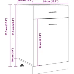vidaXL Mueble bajo con cajón