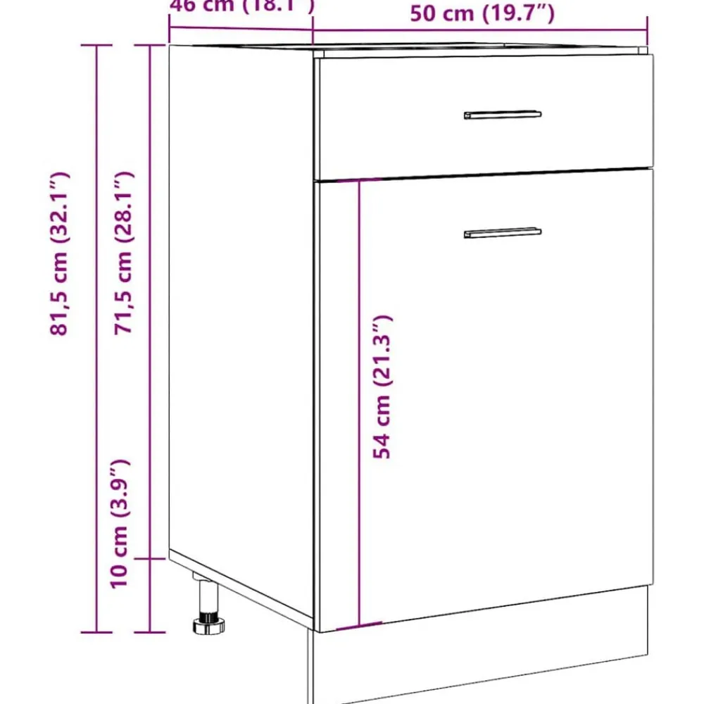 vidaXL Mueble bajo con cajón "Lyon" de, madera vieja, 50x46x81,5 cm, madera de ingeniería Madera antigua Sale
