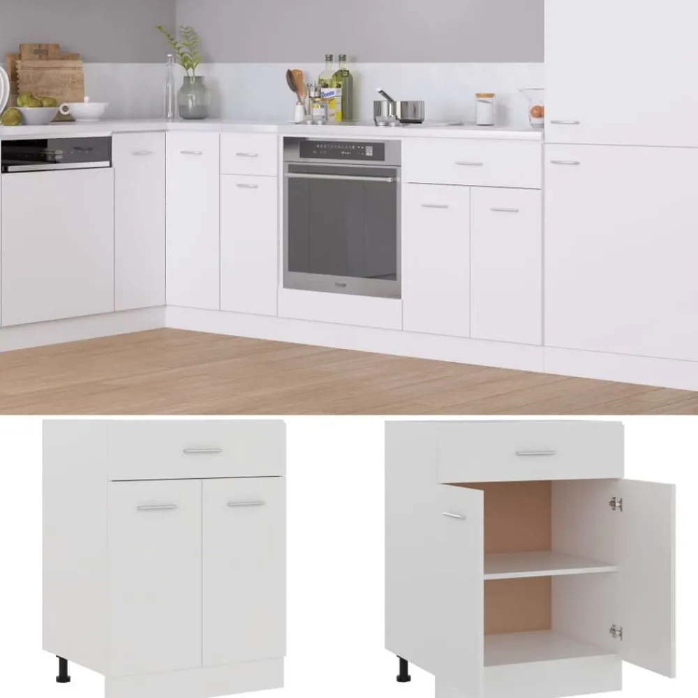 vidaXL Armarios Y Almacenamiento-Mueble bajo con cajón "Lyon" 60x46x81,5 cm madera de ingeniería
