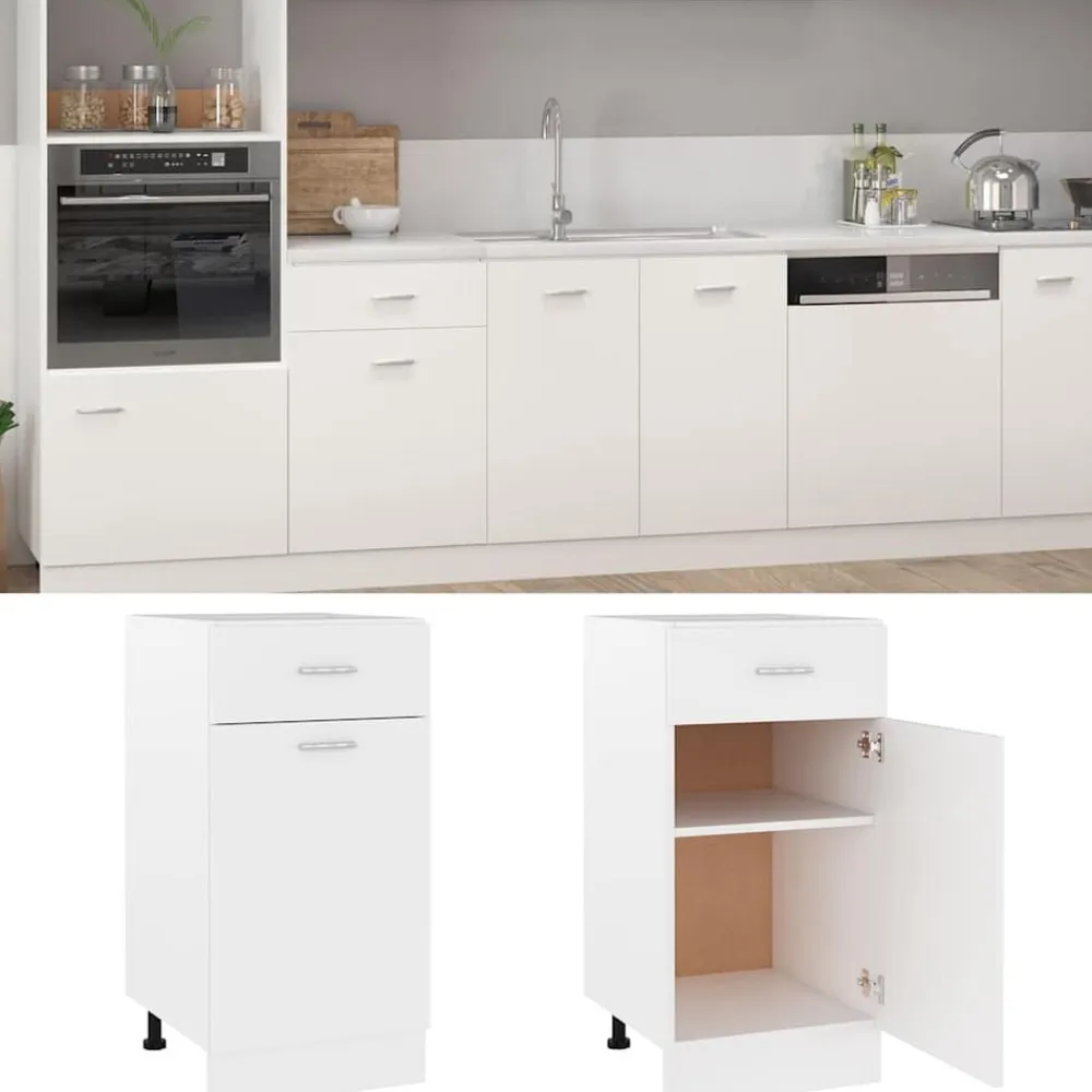 vidaXL Armarios Y Almacenamiento-Mueble bajo con cajón "Lyon" 40x46x81,5 cm madera de ingeniería