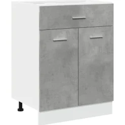 vidaXL Armarios Y Almacenamiento-Mueble bajo con cajón "Lyon" de, gris hormigón, 60 x 46 x 81,5 cm, madera de ingeniería