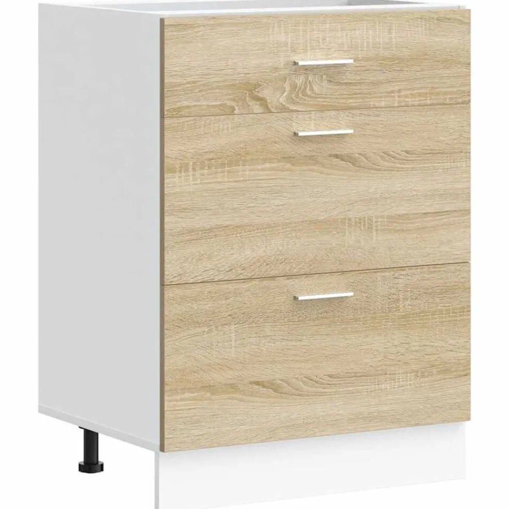 vidaXL Mueble bajo de cocina "Lyon" de de madera de ingeniería Roble Sonoma