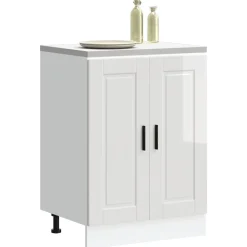 vidaXL Armarios Y Almacenamiento-Mueble bajo de cocinaporto alto brillo blanco