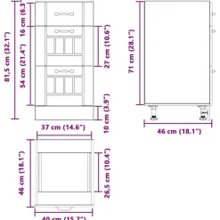 vidaXL Mueble bajo de cocina Lucca Roble ahumado Discount
