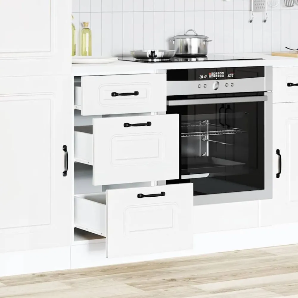 vidaXL Armarios Y Almacenamiento-Mueble bajo de cocina Kalmar madera de ingeniería blanca