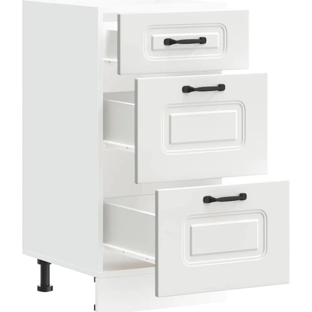 vidaXL Armarios Y Almacenamiento-Mueble bajo de cocina Kalmar madera de ingeniería blanca