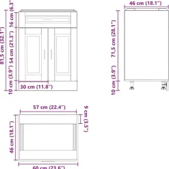 vidaXL Mueble bajo de cocinaporto roble sonoma madera reconstituida Madera reciclada Clearance