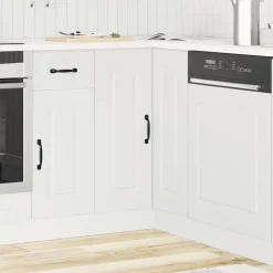 vidaXL Mueble bajo esquinero de cocina Kalmar madera ingeniería blanca Blanco New