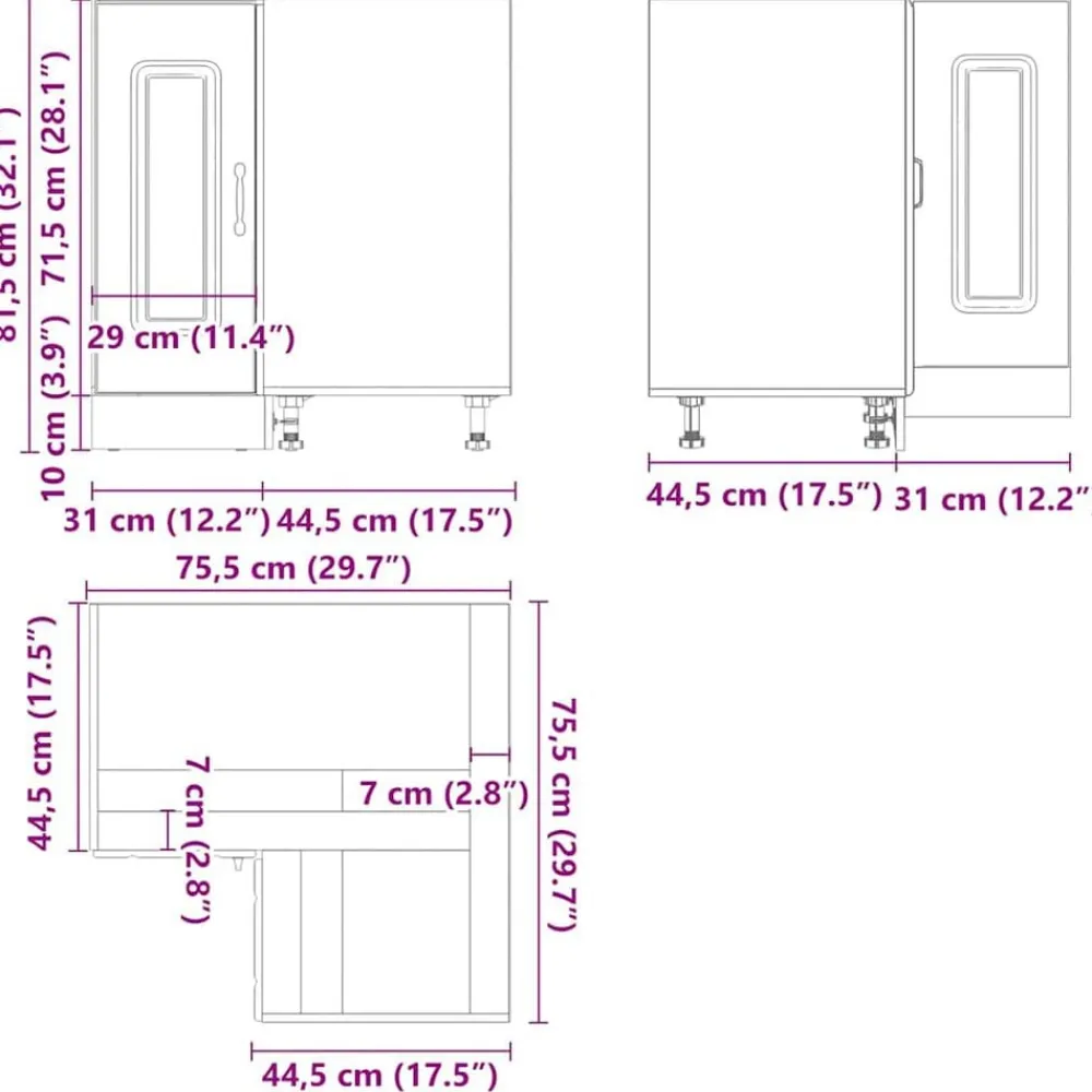 vidaXL Mueble bajo esquinero de cocina Kalmar madera ingeniería blanca Blanco New