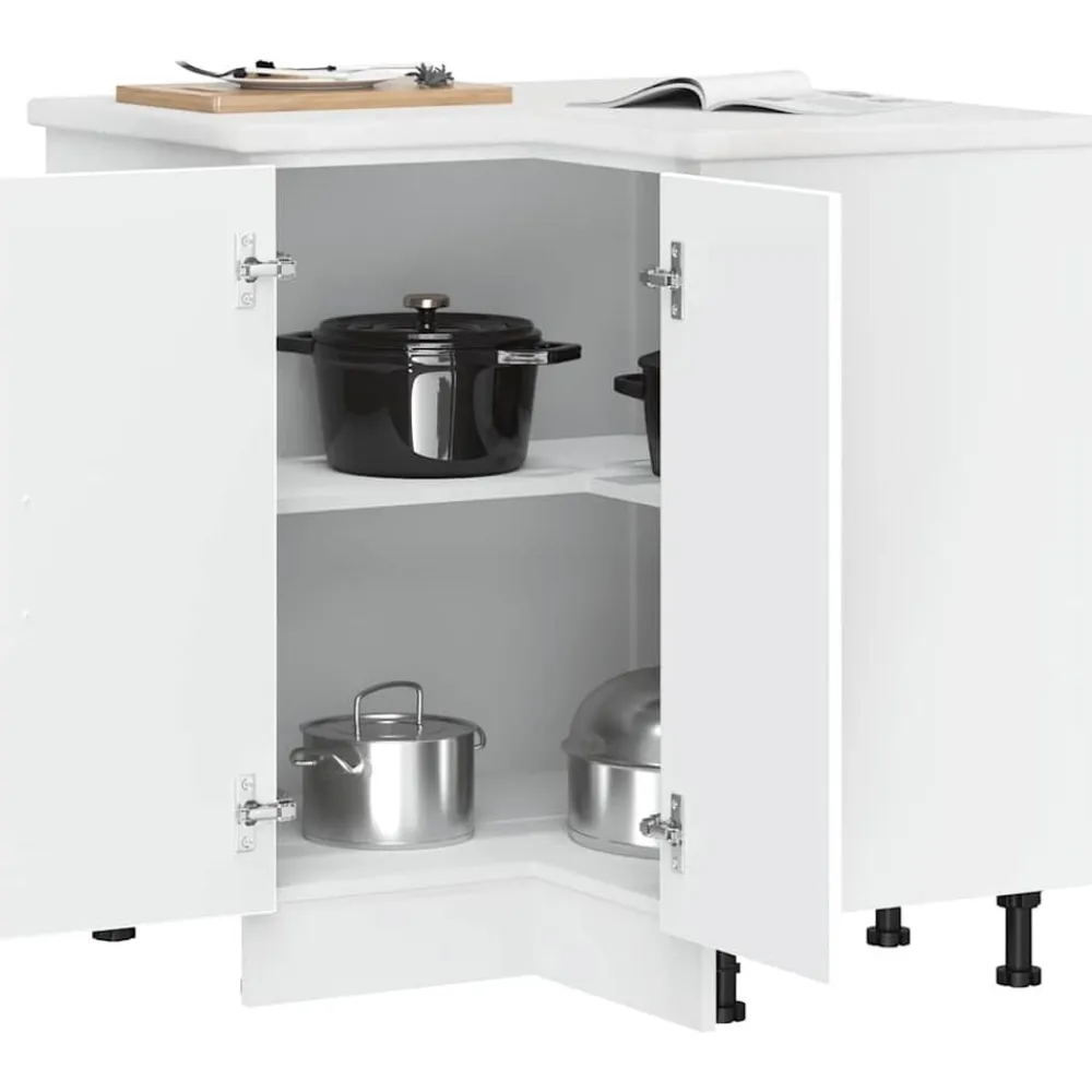 vidaXL Mueble bajo esquinero de cocina Kalmar madera ingeniería blanca Blanco New