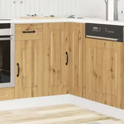 vidaXL Mueble bajo esquinero cocina Kalmar madera de Roble artesanal Best
