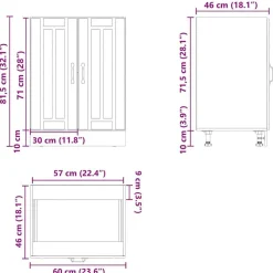 vidaXL Armarios Y Almacenamiento-Mueble bajo fregadero Lucca madera contrachapada