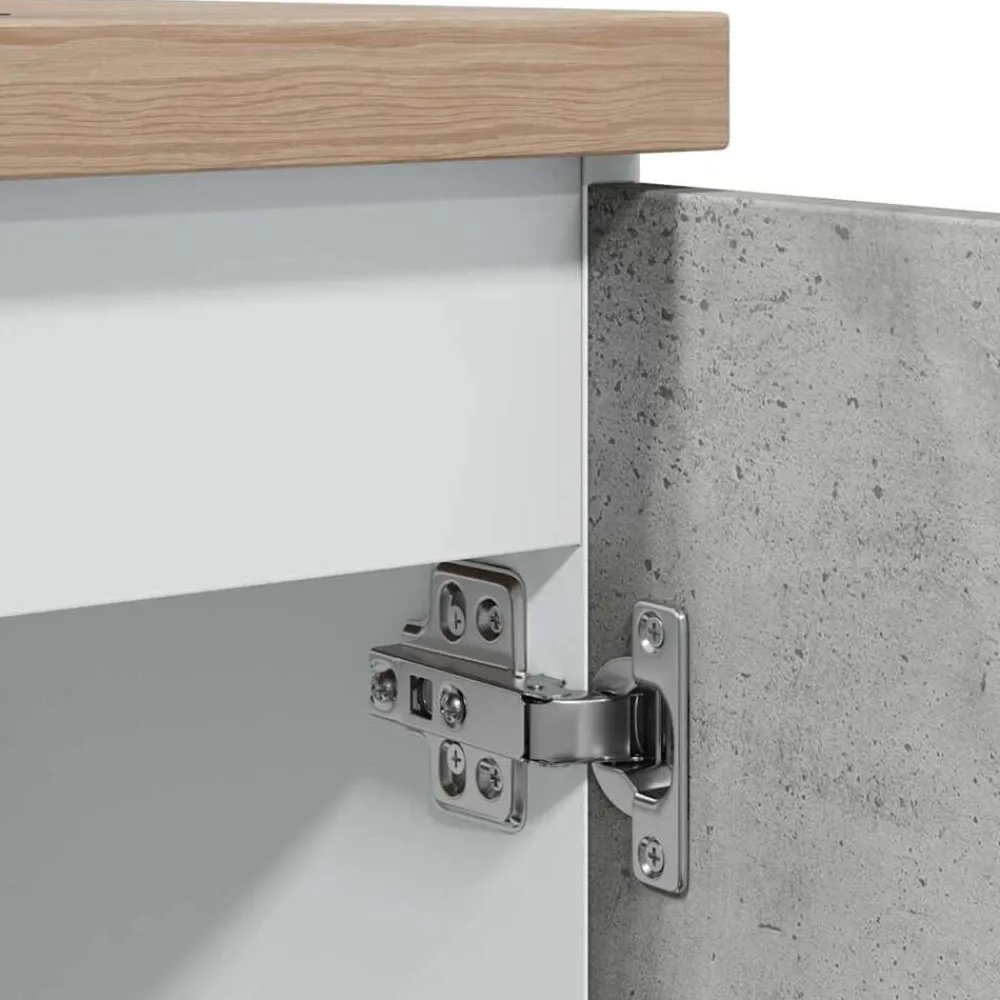 vidaXL Mueble bajo fregadero "Lyon" gris hormigón 80x46x81,5 cm madera de ingeniería Gris hormigón Outlet