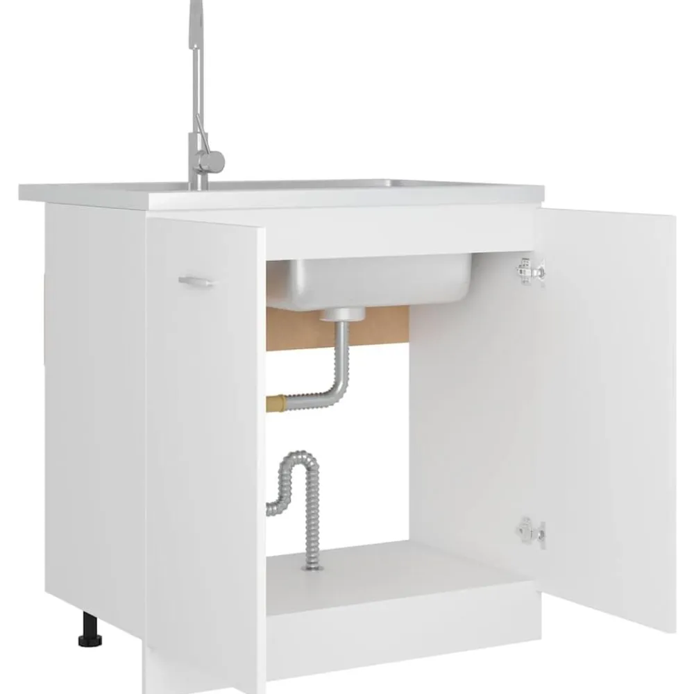 vidaXL Armarios Y Almacenamiento-Mueble bajo fregadero "Lyon" 80x46x81,5 cm madera de ingeniería