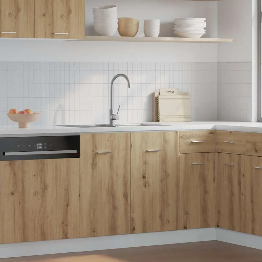vidaXL Armarios Y Almacenamiento-Mueble bajo fregadero "Lyon" roble artesanal 80x46x81,5 cm madera de ingeniería