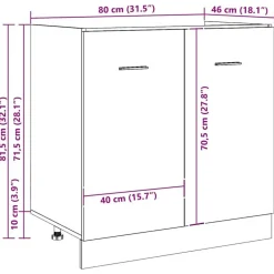 vidaXL Armarios Y Almacenamiento-Mueble bajo fregadero