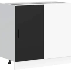 vidaXL Mueble bajo para fregadero "Lyon" de madera de ingeniería negra Negro Online