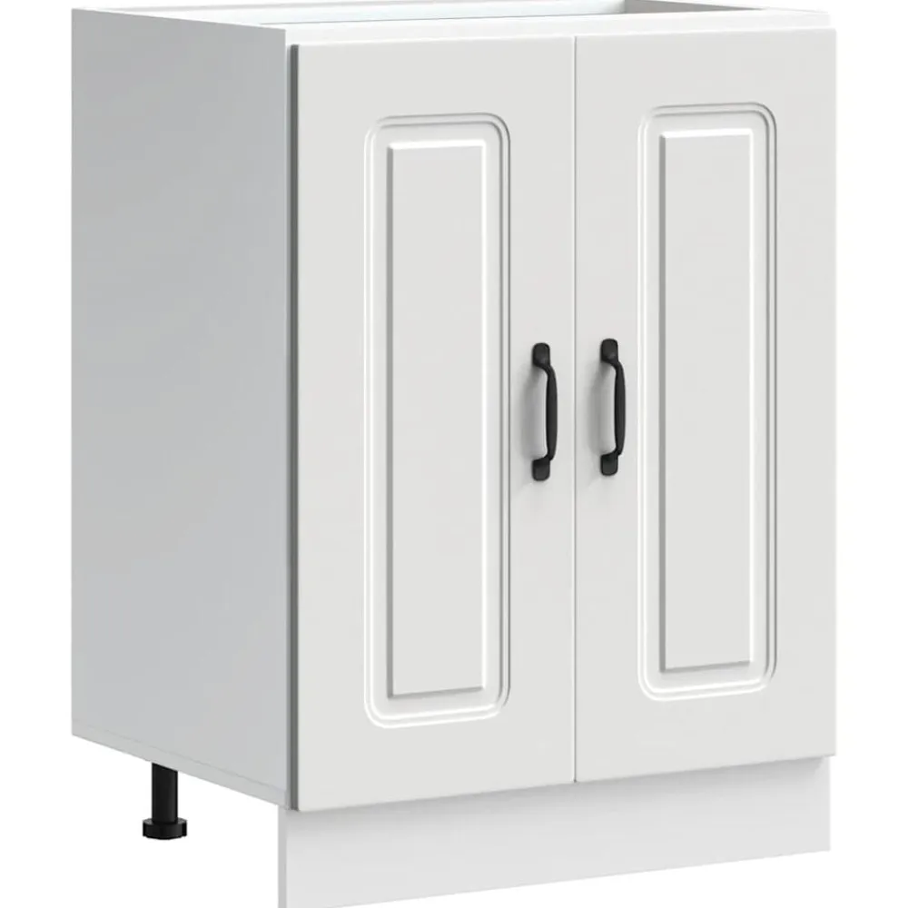 vidaXL Mueble bajo para fregadero Kalmar 60x46x81,5 cm Blanco New
