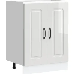 vidaXL Armarios Y Almacenamiento-Mueble bajo para fregadero Kalmar blanco brillo 60x46x81,5 cm