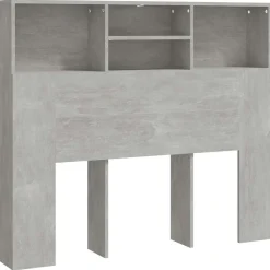 vidaXL Mueble cabecero gris hormigón 120x19x103,5 cm Gris hormigón Hot