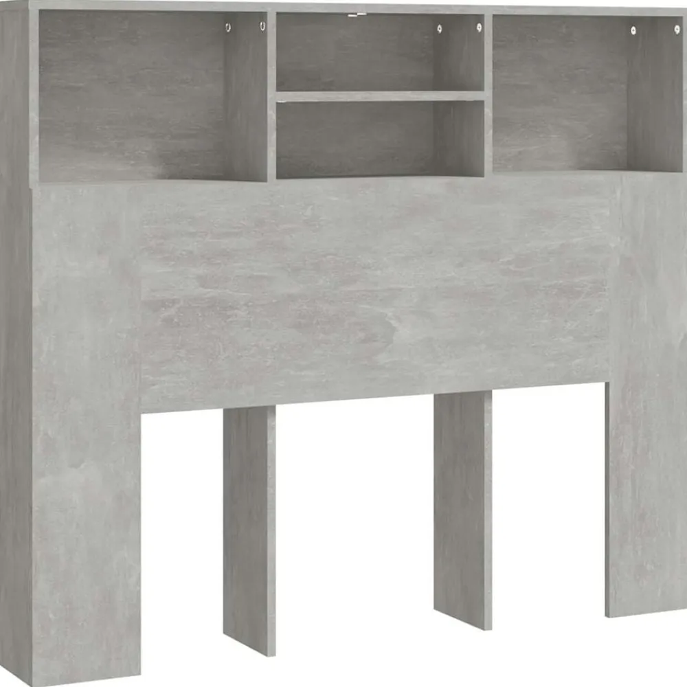 vidaXL Mueble cabecero gris hormigón 120x19x103,5 cm Gris hormigón Hot