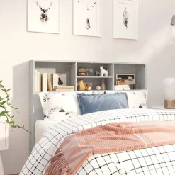 vidaXL Mueble cabecero gris hormigón 120x19x103,5 cm Gris hormig&oacute;n Hot