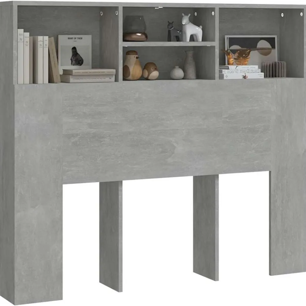 vidaXL Mueble cabecero gris hormigón 120x19x103,5 cm Gris hormigón Hot