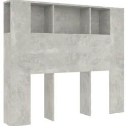 vidaXL Mueble cabecero gris hormigón 120x18,5x102,5 cm Gris hormigón Discount
