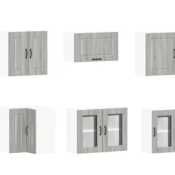 vidaXL Armarios Y Almacenamiento-Mueble cocina Kalmar sonoma gris 11 pzas madera contrachapada