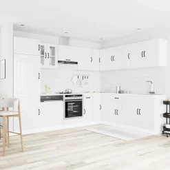 vidaXL Mueble cocina Lucca blanco brillo 14 pzas madera contrachapada Blanco brillante Discount