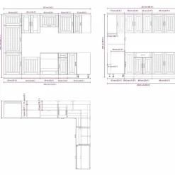 vidaXL Mueble cocina Lucca blanco brillo 14 pzas madera contrachapada Blanco brillante Discount