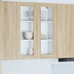 vidaXL Mueble colgante con puerta Roble Sonoma 80 x 31 x 100 cm Madera reciclada Outlet