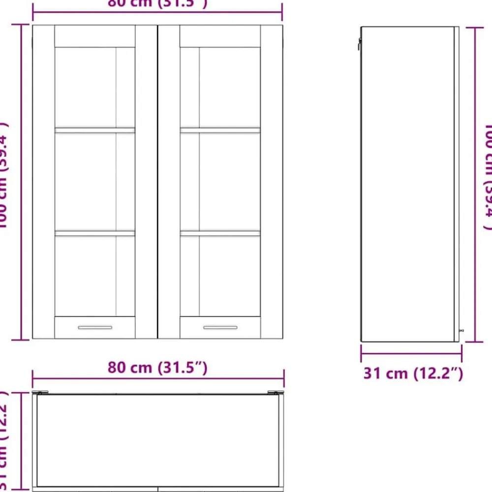 vidaXL Mueble colgante con puerta Roble Sonoma 80 x 31 x 100 cm Madera reciclada Outlet