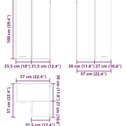 vidaXL Armarios Y Almacenamiento-Mueble colgante con puerta y 57 x 57 x 100 cm