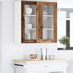 vidaXL Armarios Y Almacenamiento-Mueble colgante con almacenamiento Madera vieja 40 x 31 x 80 cm