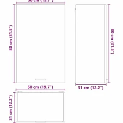 vidaXL Armarios Y Almacenamiento-Mueble colgante con puerta 50 x 31 x 80 cm Madera de ingeniería