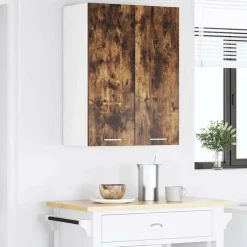 vidaXL Mueble colgante con puerta 60 x 31 x 80 cm Roble ahumado Discount
