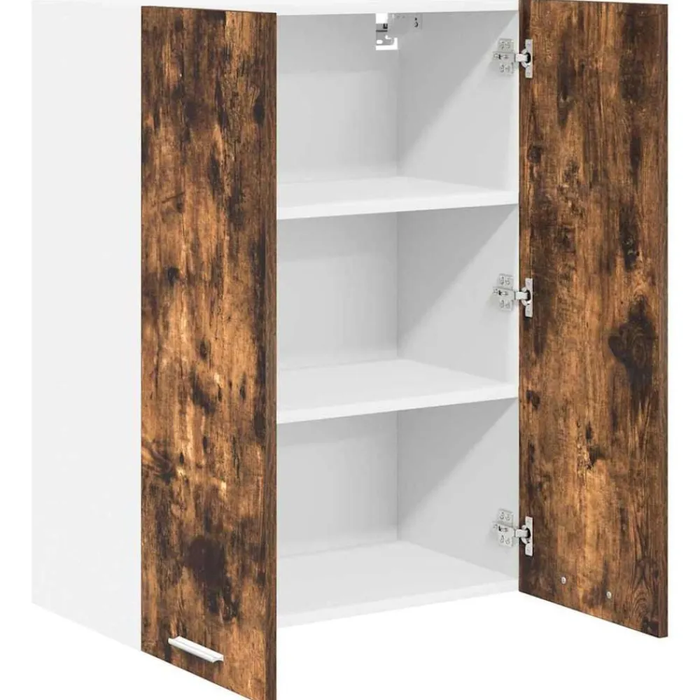 vidaXL Mueble colgante con puerta 60 x 31 x 80 cm Roble ahumado Discount