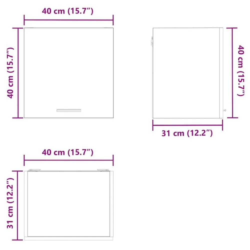 vidaXL Mueble colgante con puerta 2 pcs y 40 x 31 x 40 cm Gris sonoma Online
