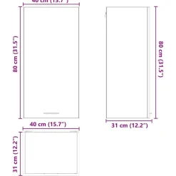 vidaXL Armarios Y Almacenamiento-Mueble colgante con puerta y 40 x 31 x 80 cm