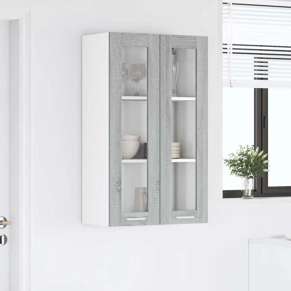 vidaXL Mueble colgante con almacenamiento 60 x 31 x 100 cm Gris sonoma Sale