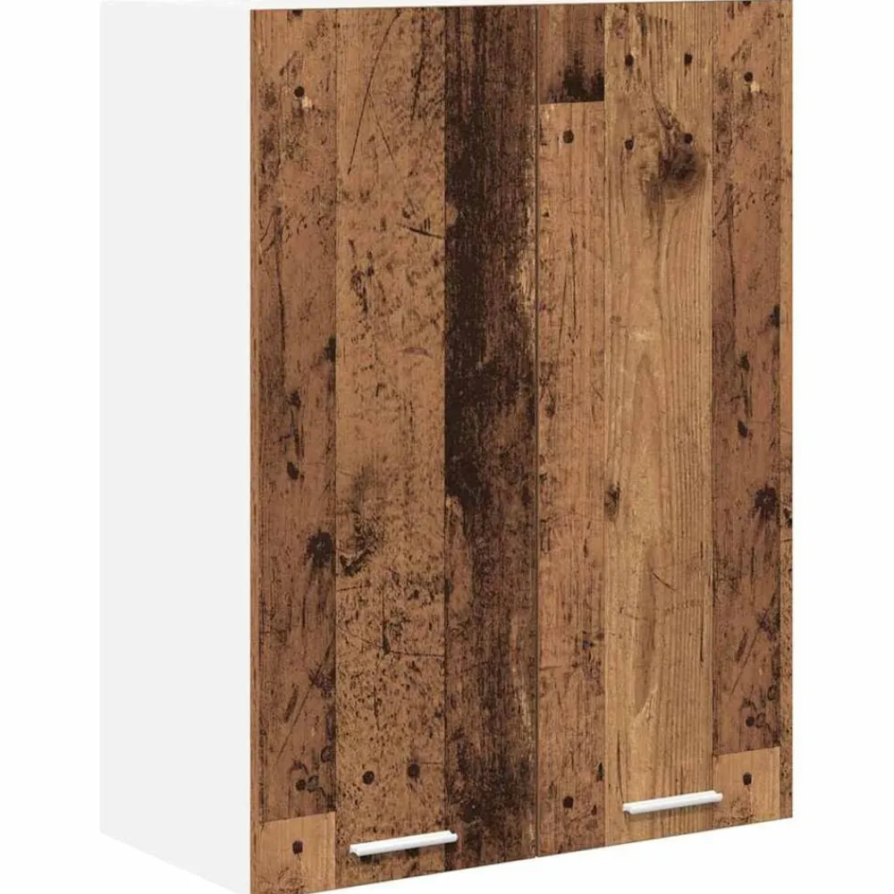 vidaXL Mueble colgante con almacenamiento Madera vieja 60 x 31 x 80 cm Madera envejecida Outlet
