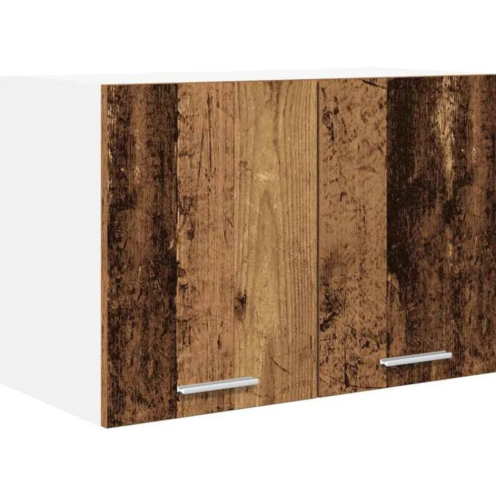 vidaXL Mueble colgante con puerta 2 pcs Madera Vieja y 60 x 31 x 40 cm Madera envejecida Discount