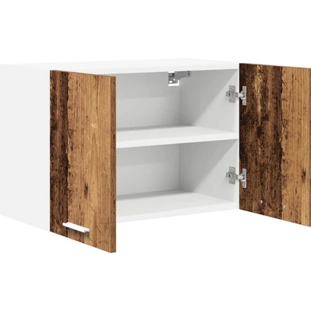 vidaXL Mueble colgante con puerta 2 pcs Madera Vieja y 60 x 31 x 40 cm Madera envejecida Discount