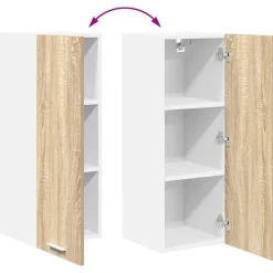 vidaXL Mueble colgante con puerta Roble Sonoma y 30 x 31 x 80 cm Madera reciclada Hot