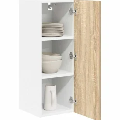 vidaXL Mueble colgante con puerta Roble Sonoma y 30 x 31 x 80 cm Madera reciclada Hot
