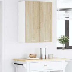 vidaXL Mueble colgante con puerta Roble Sonoma y 30 x 31 x 80 cm Madera reciclada Hot