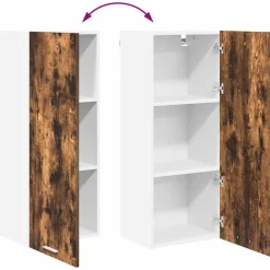 vidaXL Mueble colgante con puerta 40 x 31 x 100 cm Roble ahumado Clearance